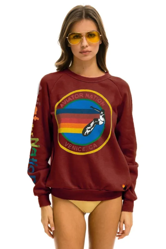 AVIATOR NATION MALIBU SWEATSHIRT - CLARET sold by Aviator Nation