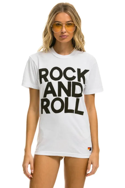 ROCK AND ROLL TEE - WHITE sold by Aviator Nation