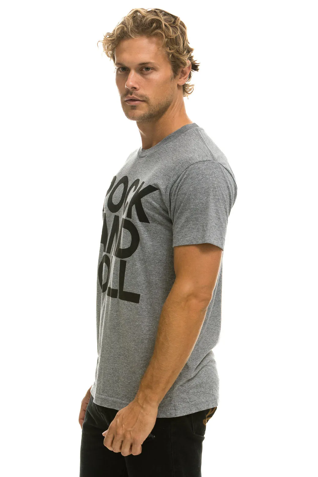 ROCK AND ROLL TEE - HEATHER GREY sold by Aviator Nation product image thumbnail 5