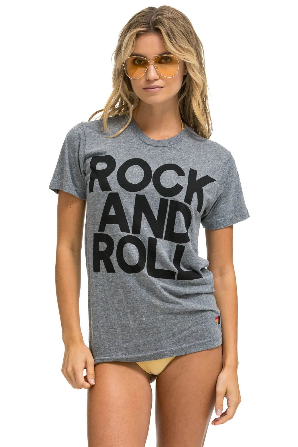 ROCK AND ROLL TEE - HEATHER GREY sold by Aviator Nation product image thumbnail 3