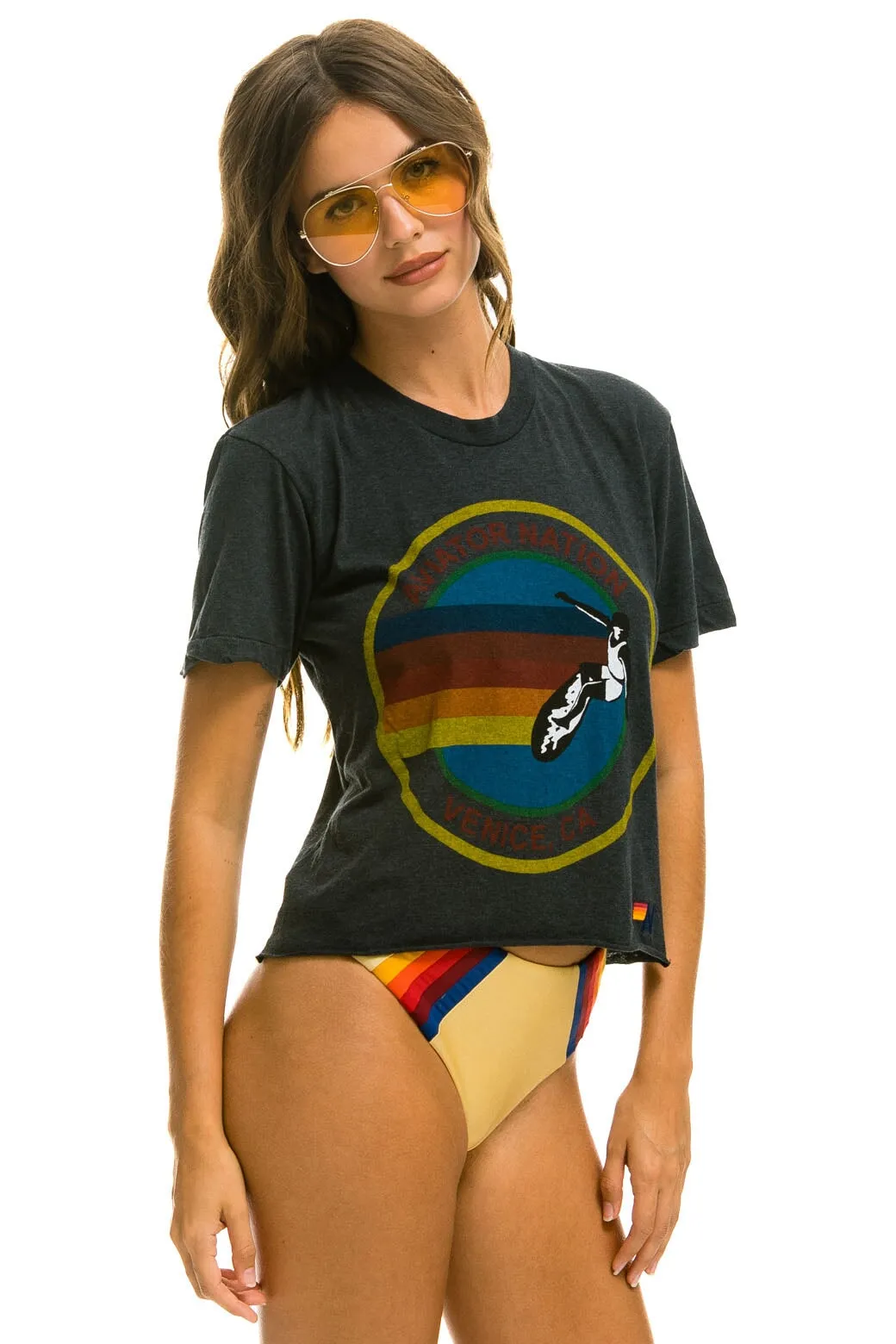 AVIATOR NATION HAIGHT ASHBURY BOYFRIEND TEE - CHARCOAL sold by Aviator Nation product image thumbnail 2