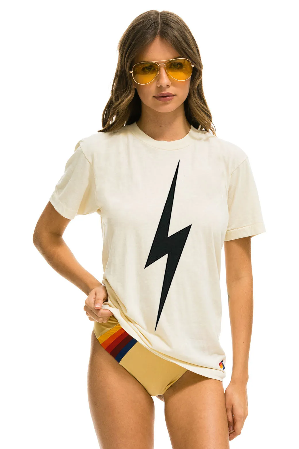BOLT TEE - VINTAGE WHITE sold by Aviator Nation