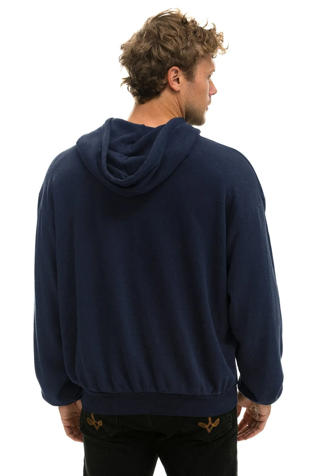 LOGO PULLOVER RELAXED HOODIE - NAVY sold by Aviator Nation product image thumbnail 4