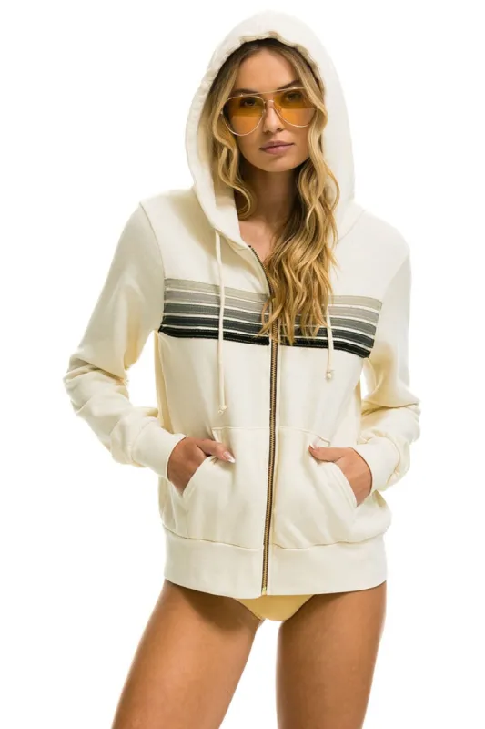 5 STRIPE HOODIE - VINTAGE WHITE // GREY sold by Aviator Nation