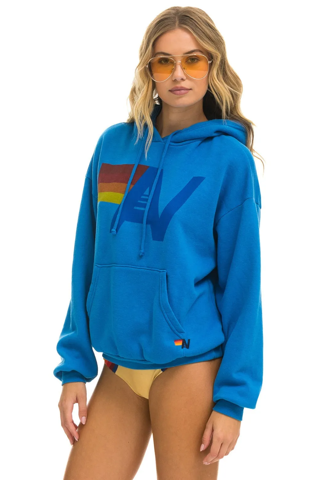 LOGO PULLOVER RELAXED HOODIE - OCEAN sold by Aviator Nation product image thumbnail 3