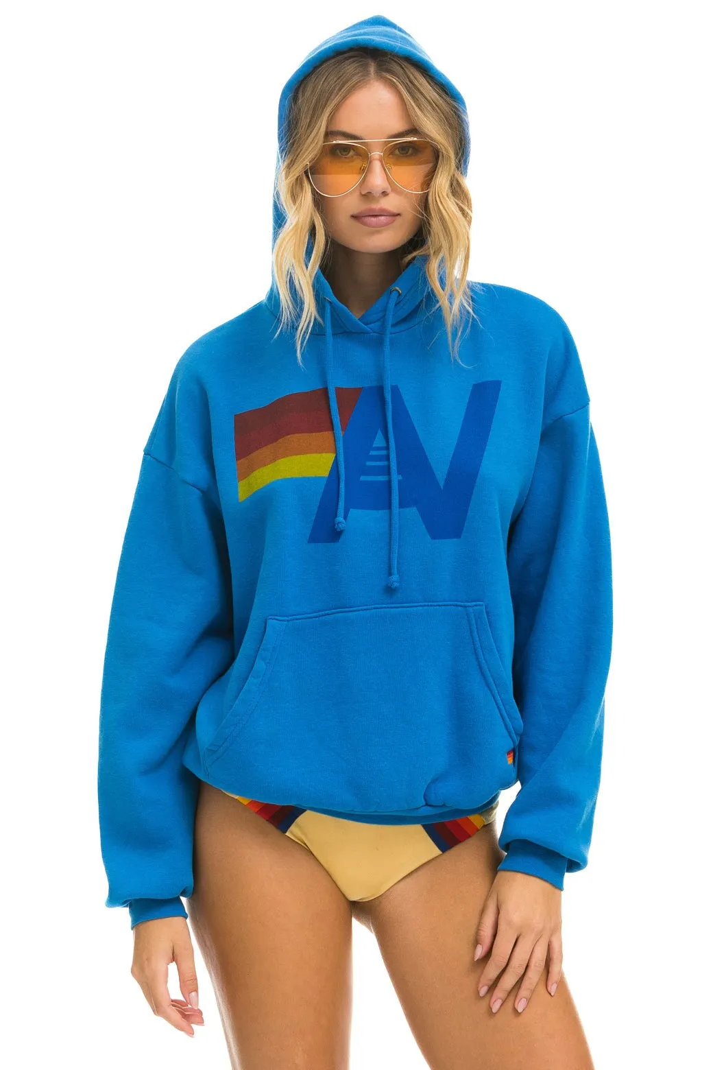 LOGO PULLOVER RELAXED HOODIE - OCEAN sold by Aviator Nation product image thumbnail 5