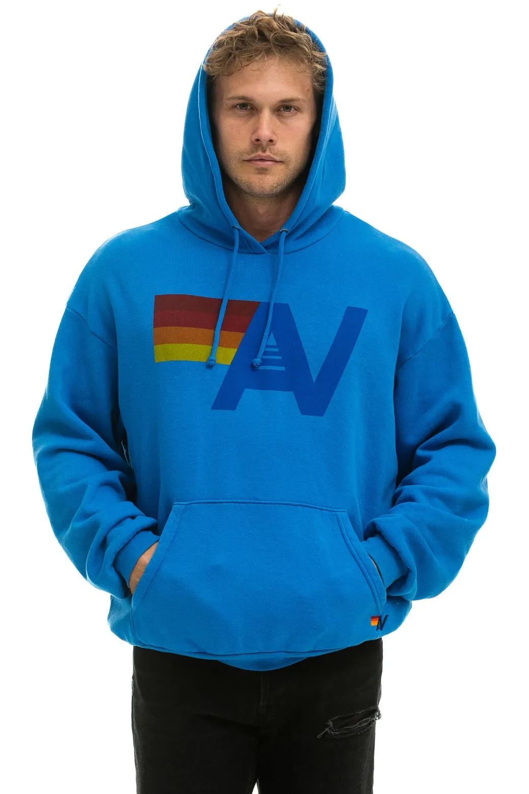 LOGO PULLOVER RELAXED HOODIE - OCEAN sold by Aviator Nation product image thumbnail 2