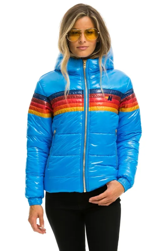 5 STRIPE TREKKER JACKET - GLOSSY BLUE sold by Aviator Nation