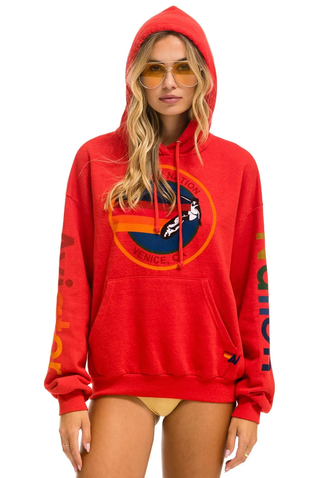 AVIATOR NATION RELAXED PULLOVER HOODIE - RED sold by Aviator Nation product image thumbnail 3