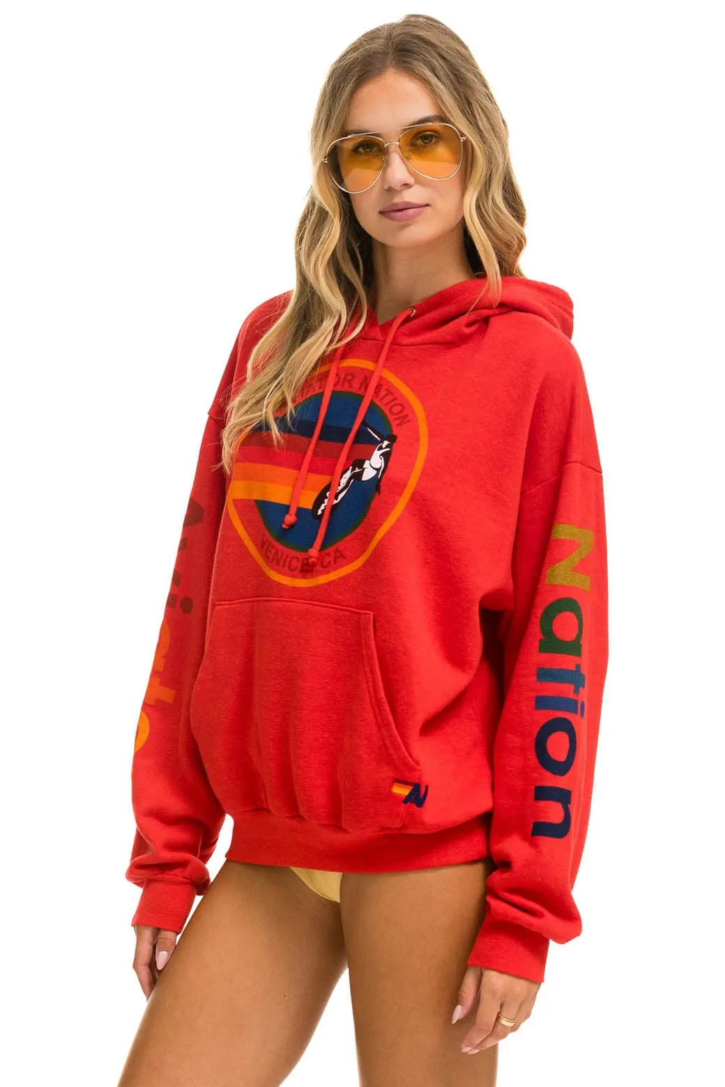 AVIATOR NATION RELAXED PULLOVER HOODIE - RED sold by Aviator Nation product image thumbnail 5