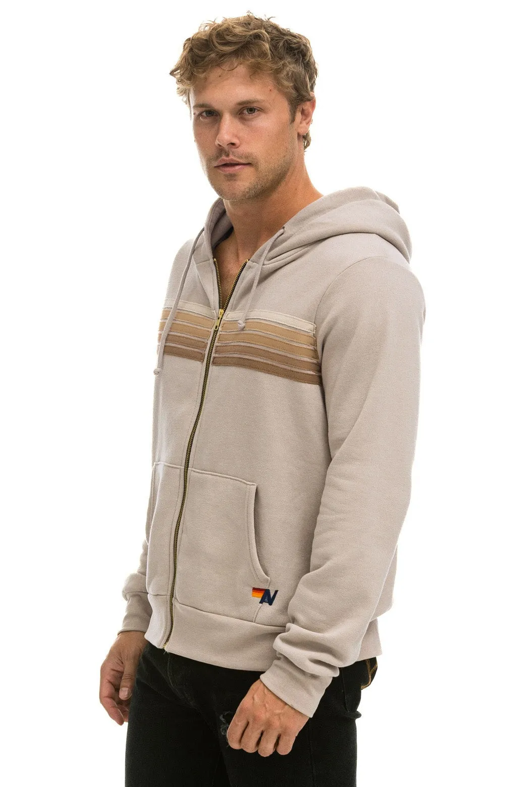 5 STRIPE HOODIE - SAND // TAN sold by Aviator Nation product image thumbnail 4