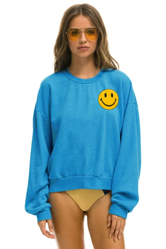 SMILEY 2 RELAXED SWEATSHIRT - OCEAN sold by Aviator Nation