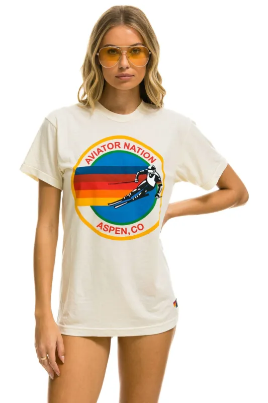 AVIATOR NATION ASPEN CREW TEE SHIRT - VINTAGE WHITE sold by Aviator Nation