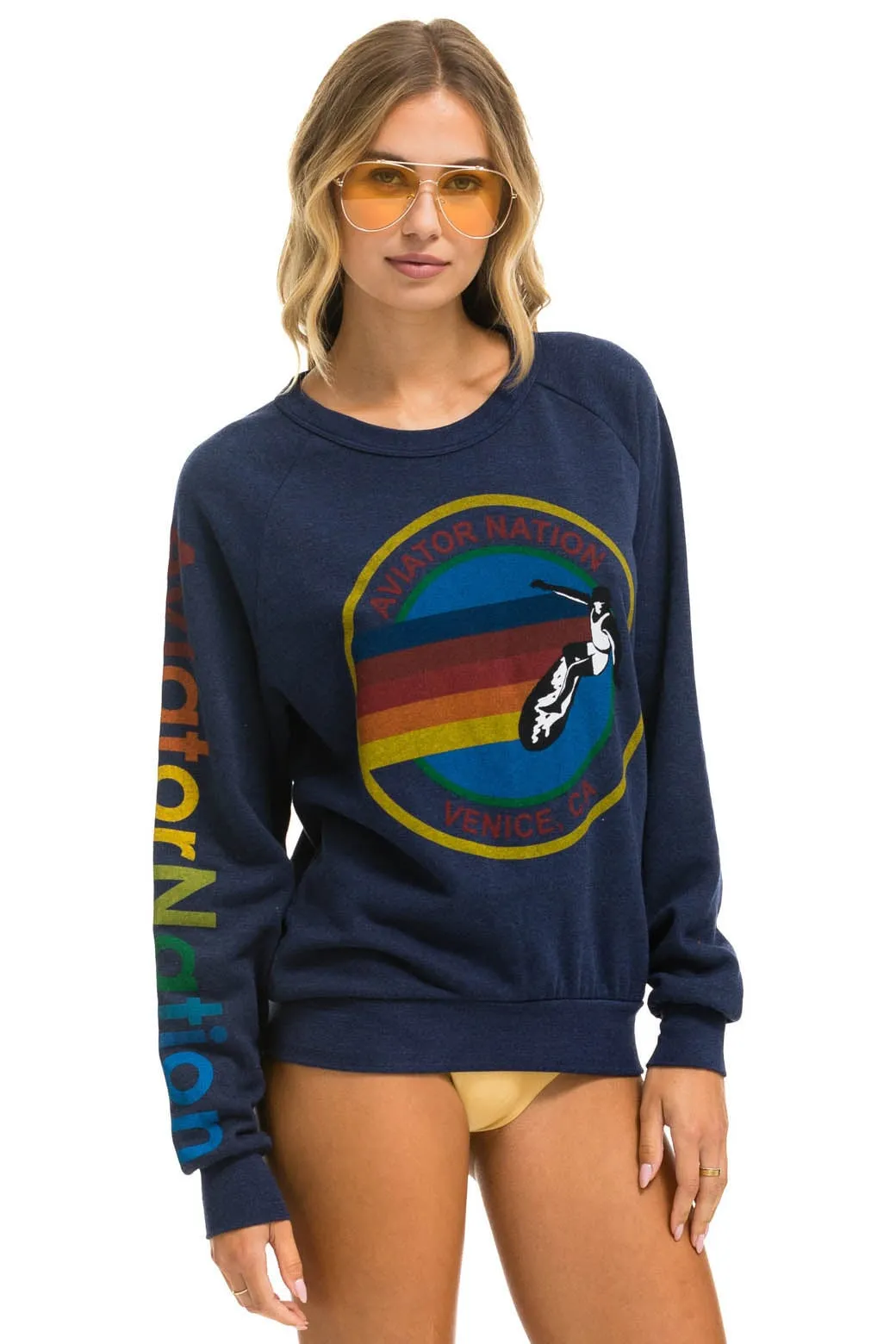 AVIATOR NATION CREW SWEATSHIRT - NAVY sold by Aviator Nation product image thumbnail 3