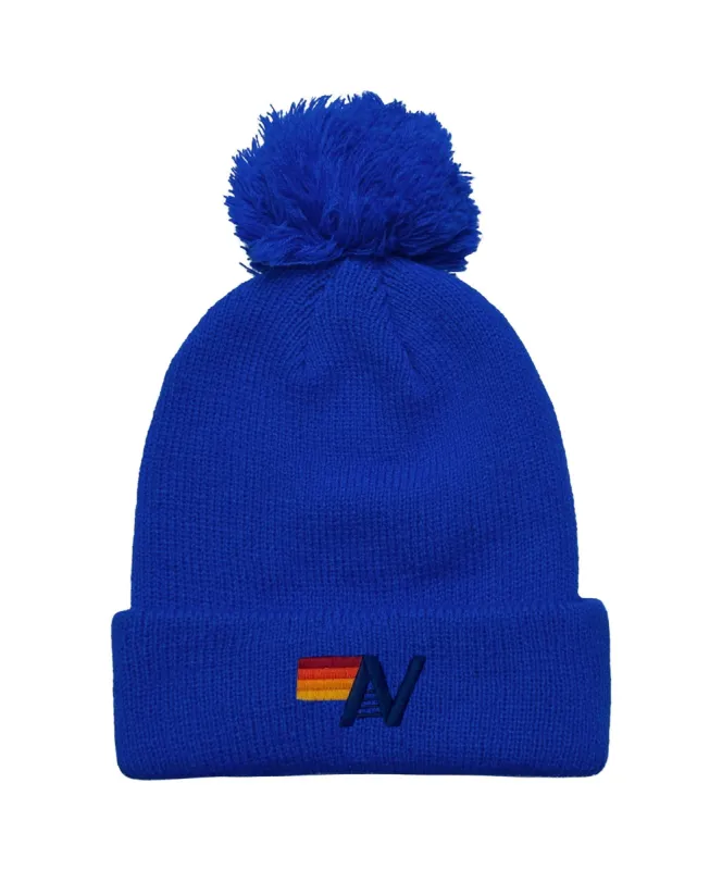 LOGO POM RIB BEANIE - ROYAL sold by Aviator Nation