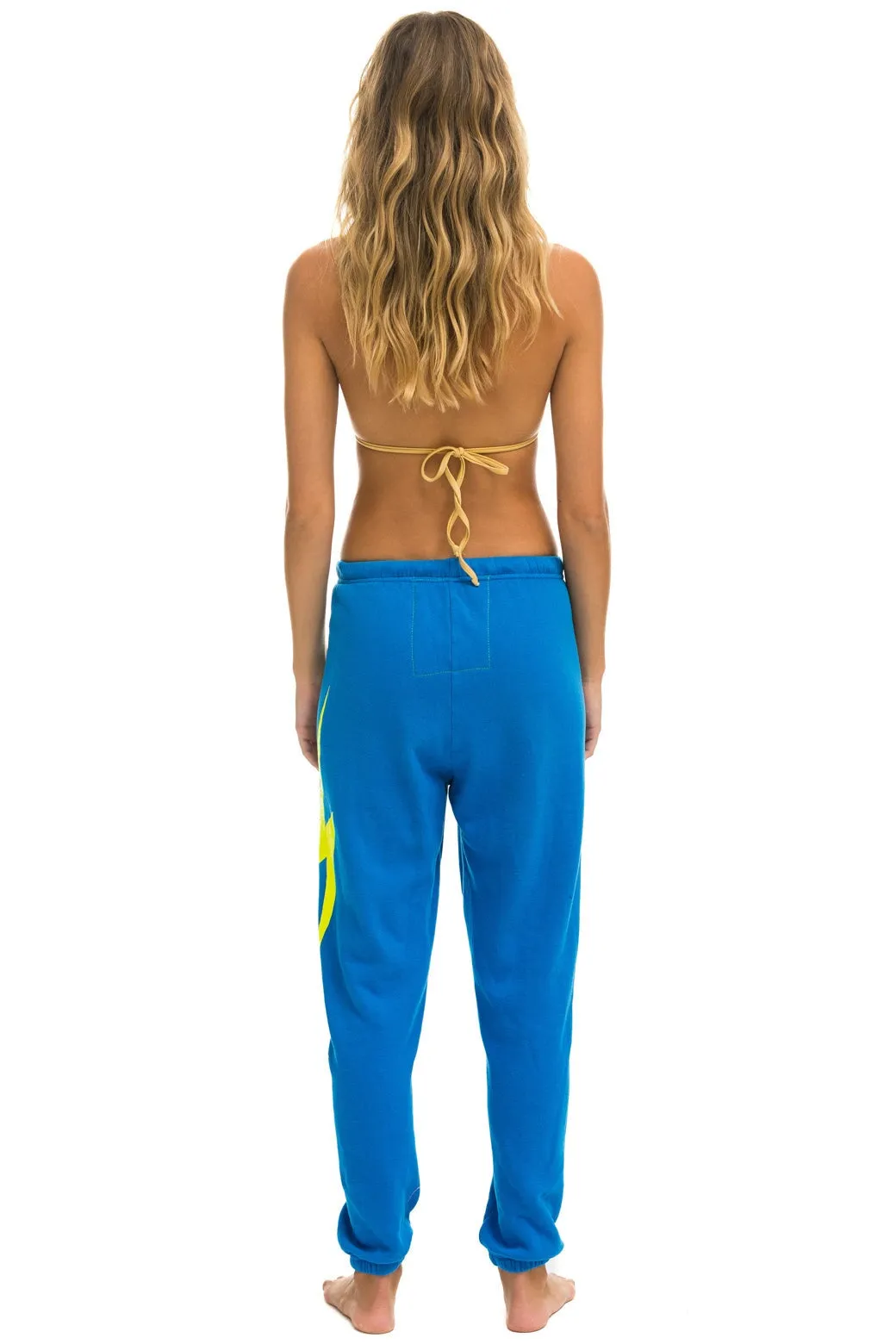 BOLT SWEATPANTS - OCEAN // NEON YELLOW sold by Aviator Nation product image thumbnail 4