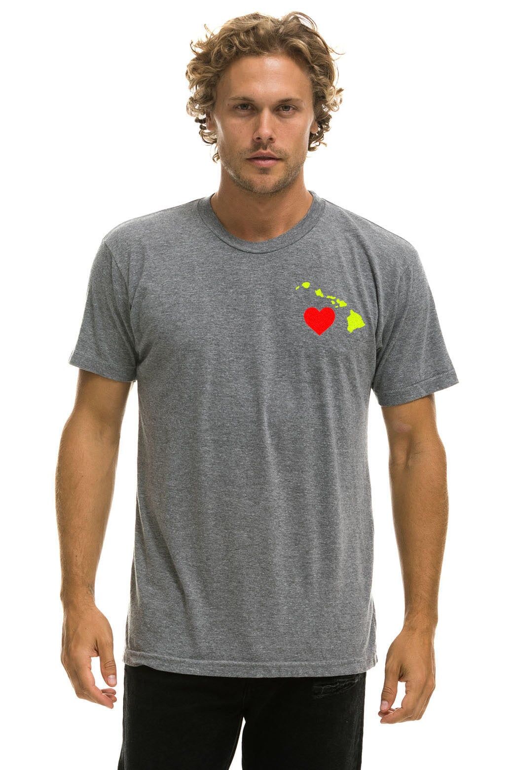 HAWAII RELIEF CREW TEE - HEATHER GREY sold by Aviator Nation product image thumbnail 2