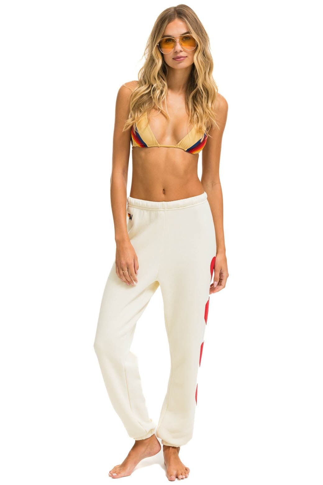 HEART STITCH 4 SWEATPANTS - VINTAGE WHITE sold by Aviator Nation product image thumbnail 2