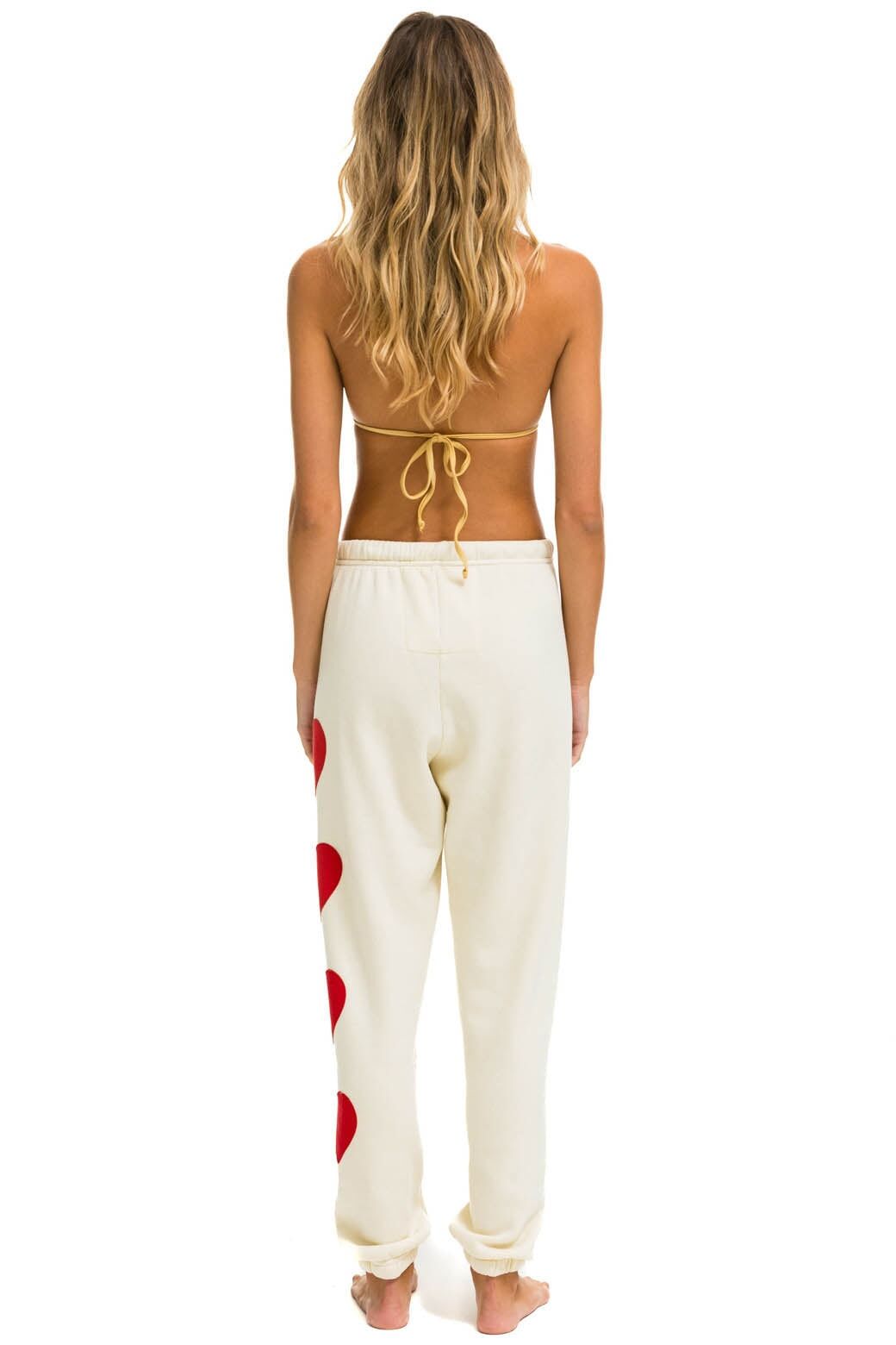 HEART STITCH 4 SWEATPANTS - VINTAGE WHITE sold by Aviator Nation product image thumbnail 3