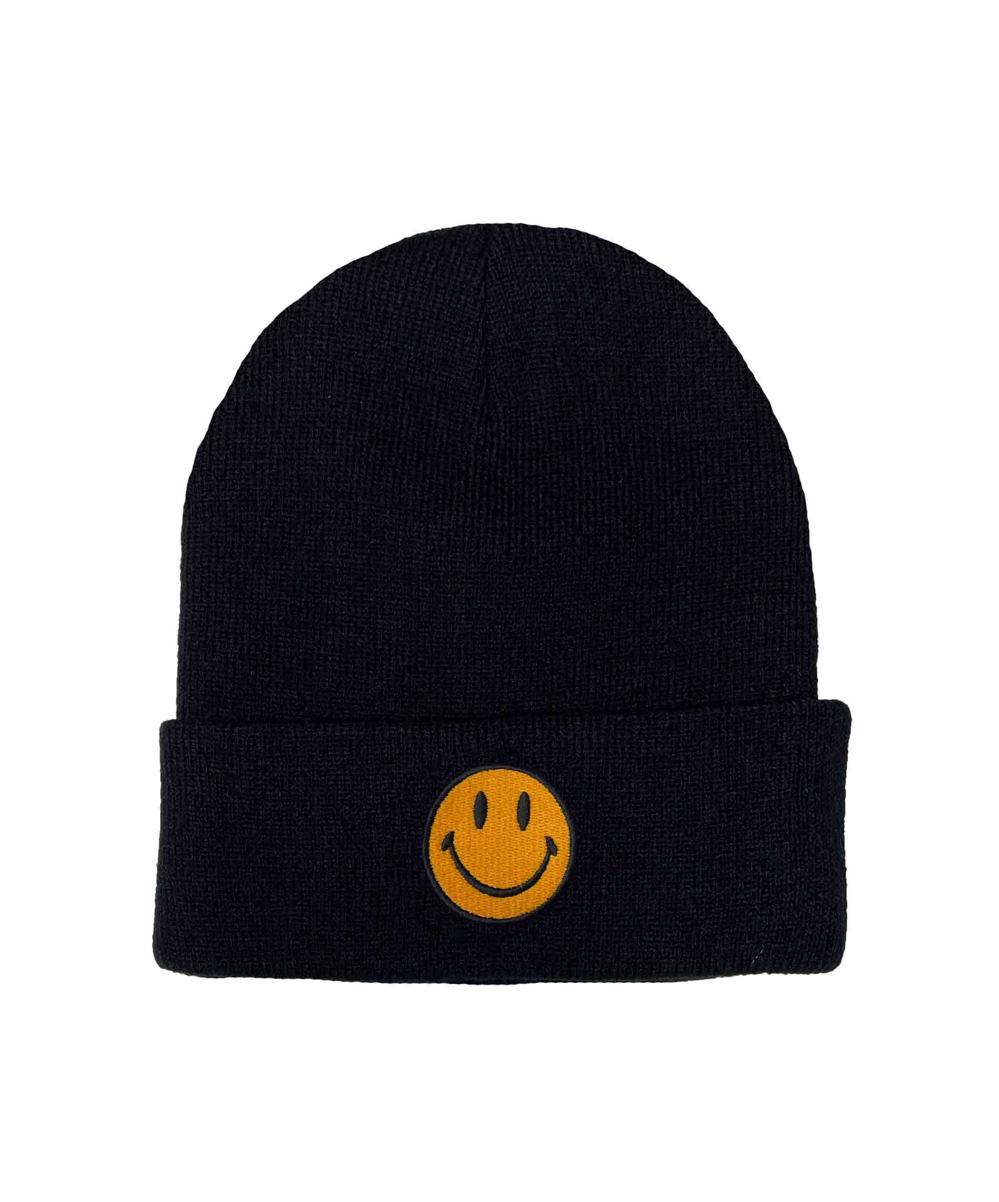 SMILEY 2 FULL RIB BEANIE - BLACK sold by Aviator Nation