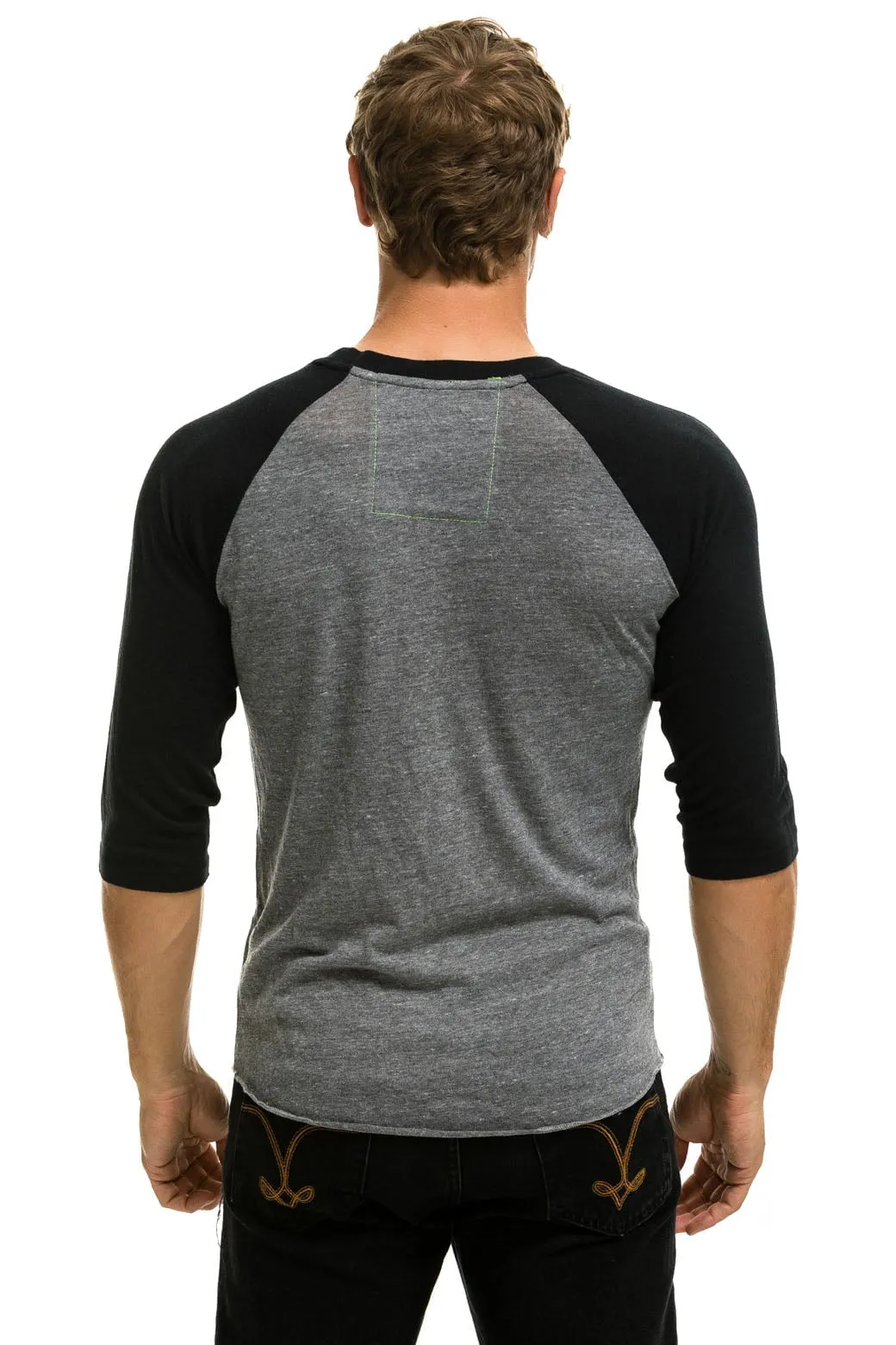 BOLT BASEBALL TEE - HEATHER GREY // BLACK sold by Aviator Nation product image thumbnail 4