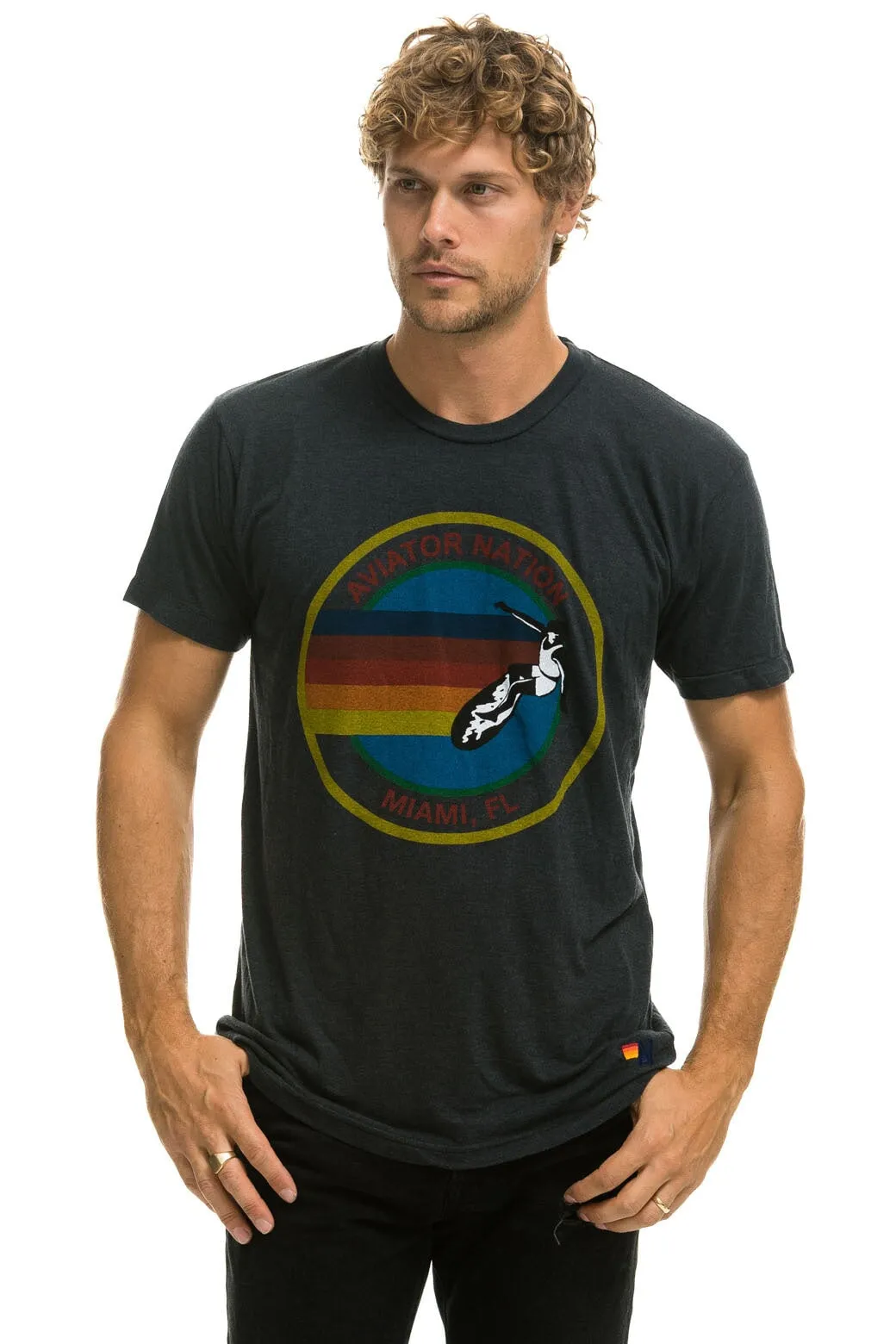 AVIATOR NATION MIAMI TEE - CHARCOAL sold by Aviator Nation product image thumbnail 2