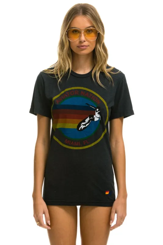 AVIATOR NATION MIAMI TEE -  CHARCOAL sold by Aviator Nation