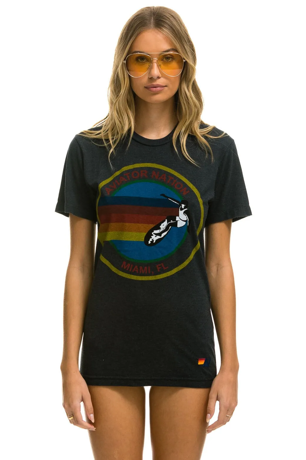 AVIATOR NATION MIAMI TEE - CHARCOAL sold by Aviator Nation