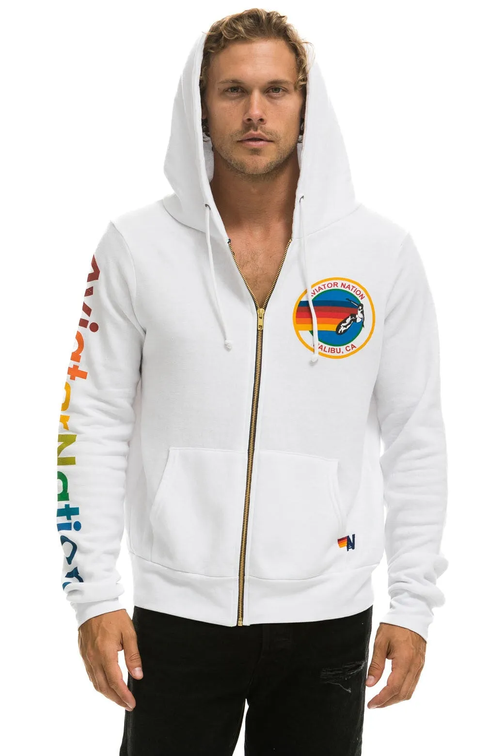 AVIATOR NATION BU ZIP HOODIE - WHITE sold by Aviator Nation product image thumbnail 2