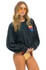 RAINBOW HEART STITCH RELAXED CREW SWEATSHIRT - CHARCOAL sold by Aviator Nation