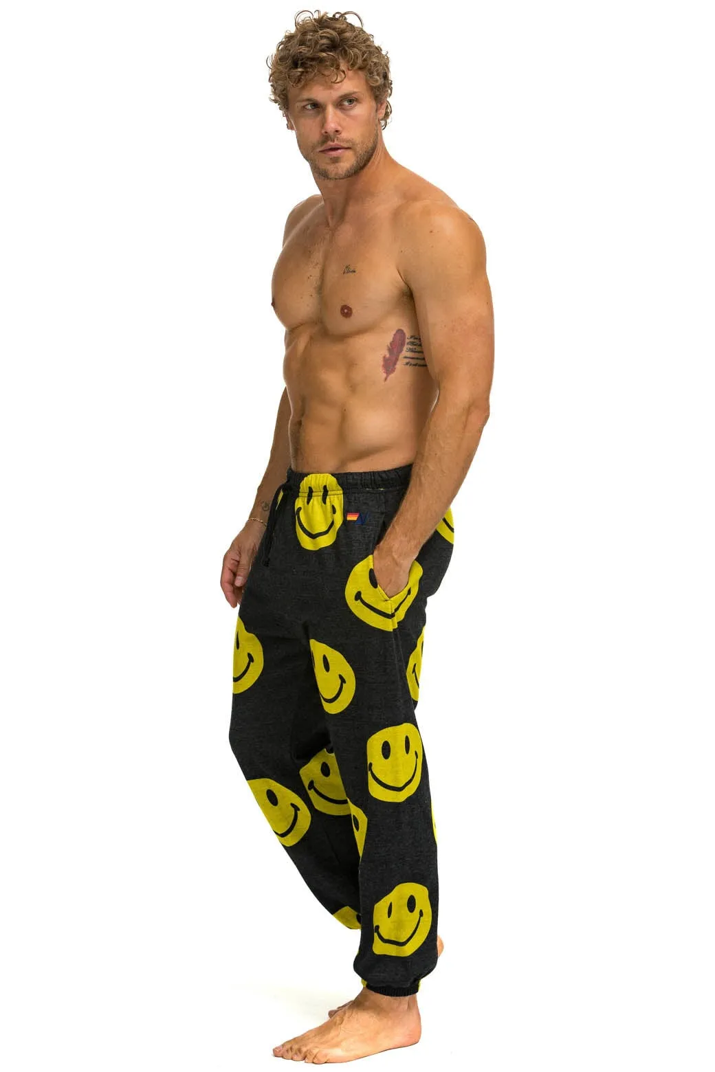 SMILEY REPEAT MENS SWEATPANTS - BLACK sold by Aviator Nation product image thumbnail 2