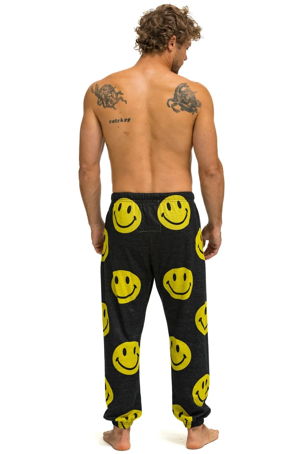 SMILEY REPEAT MENS SWEATPANTS - BLACK sold by Aviator Nation product image thumbnail 3