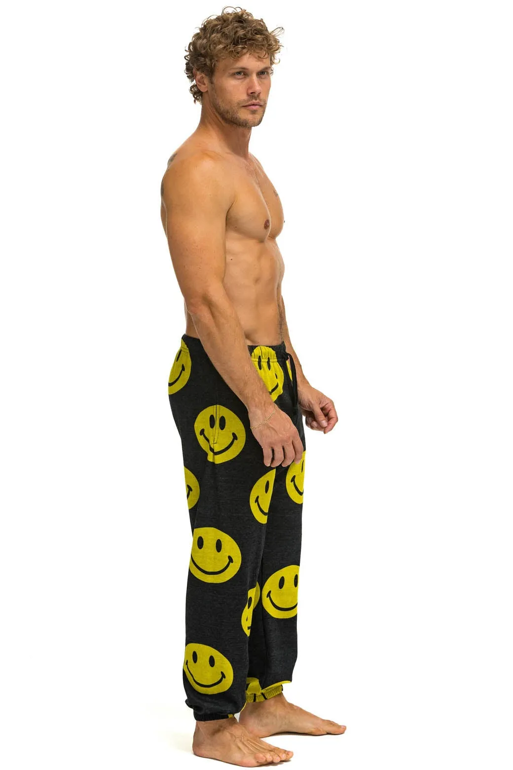 SMILEY REPEAT MENS SWEATPANTS - BLACK sold by Aviator Nation product image thumbnail 4