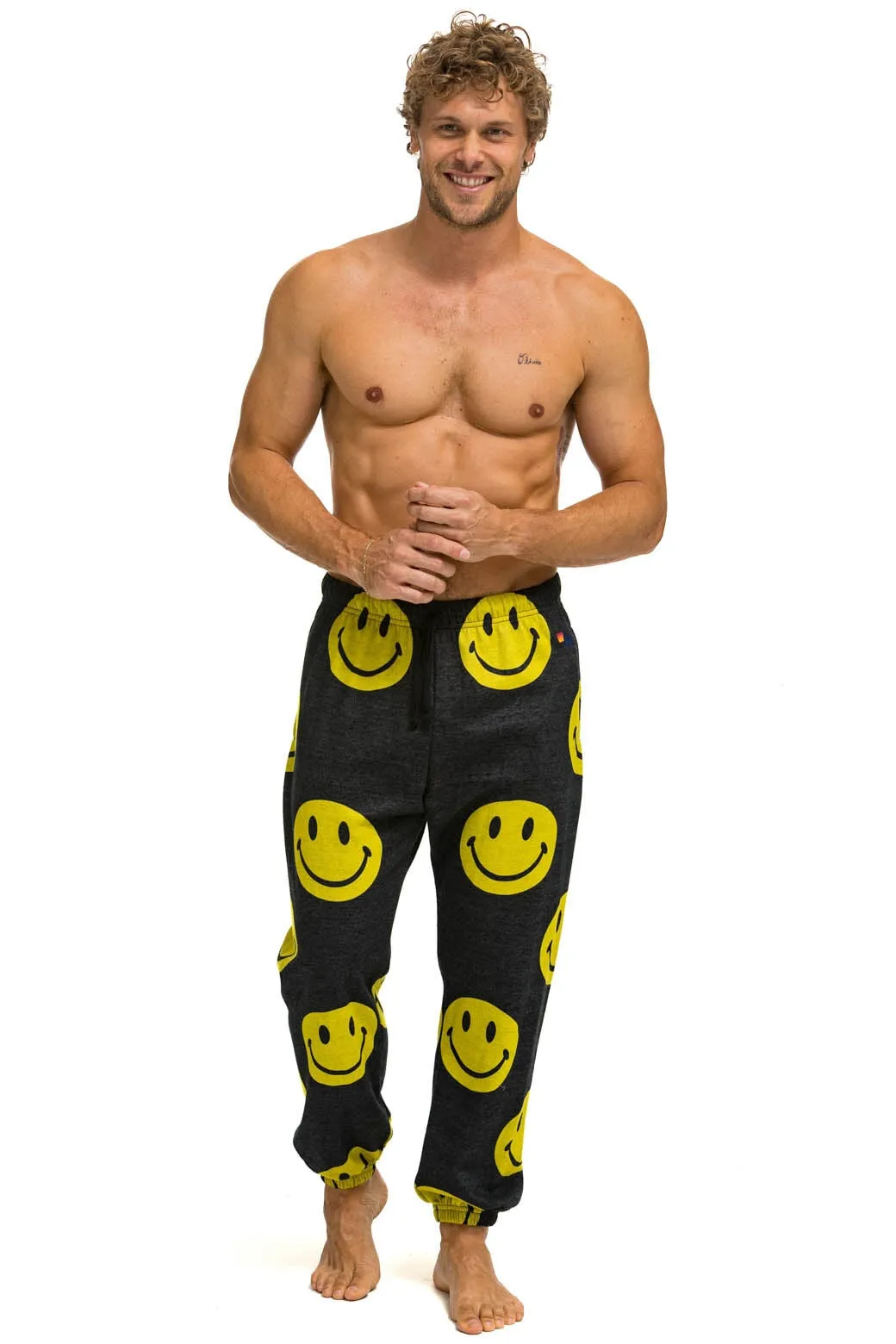 SMILEY REPEAT MENS SWEATPANTS - BLACK sold by Aviator Nation product image thumbnail 5