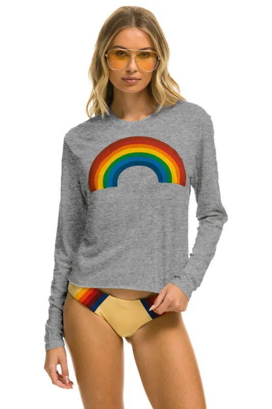 RAINBOW LONG SLEEVE BOYFRIEND TEE - HEATHER sold by Aviator Nation