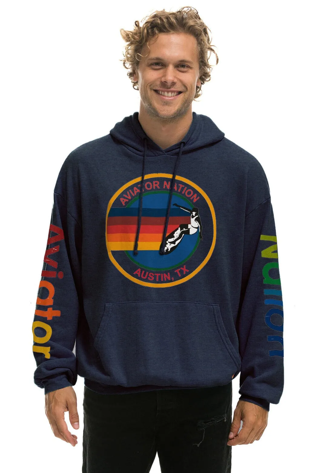 AVIATOR NATION AUSTIN RELAXED PULLOVER HOODIE - NAVY sold by Aviator Nation product image thumbnail 2