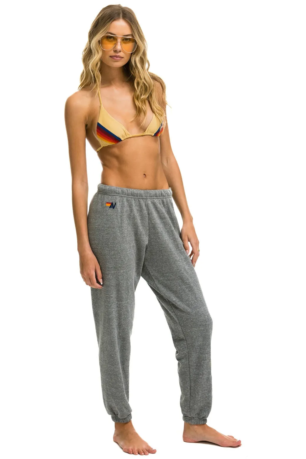 5 STRIPE SWEATPANTS - HEATHER GREY // GREY sold by Aviator Nation product image thumbnail 4