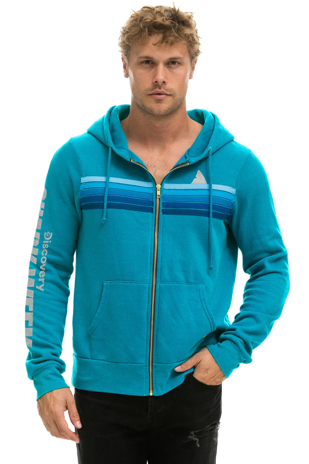 SHARK WEEK 2024 ZIP HOODIE - TEAL sold by Aviator Nation product image thumbnail 2