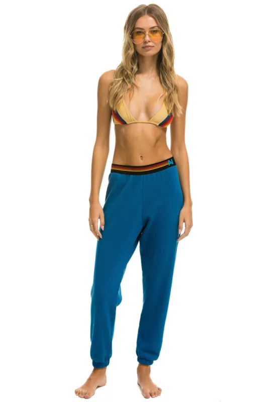 LOGO STRIPE SWEATPANTS - CARIBBEAN sold by Aviator Nation