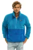 TEDDY UNISEX HALF ZIP COLOR BLOCK JACKET - OCEAN sold by Aviator Nation