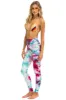 HAND DYED FULL LENGTH HI-RISE LEGGINGS - TIE DYE TURQUOISE sold by Aviator Nation