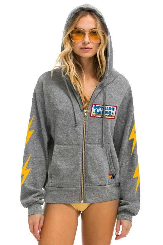 OUTSIDE LANDS 2024 RELAXED ZIP HOODIE - HEATHER GREY sold by Aviator Nation