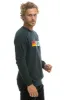 RIDE LOGO WHITE CREW SWEATSHIRT - CHARCOAL sold by Aviator Nation