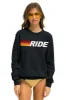 RIDE LOGO WHITE CREW SWEATSHIRT - CHARCOAL sold by Aviator Nation