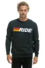 RIDE LOGO WHITE CREW SWEATSHIRT - CHARCOAL sold by Aviator Nation