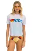RIDE LOGO BOYFRIEND TEE - TIE DYE BUBBLEGUM sold by Aviator Nation