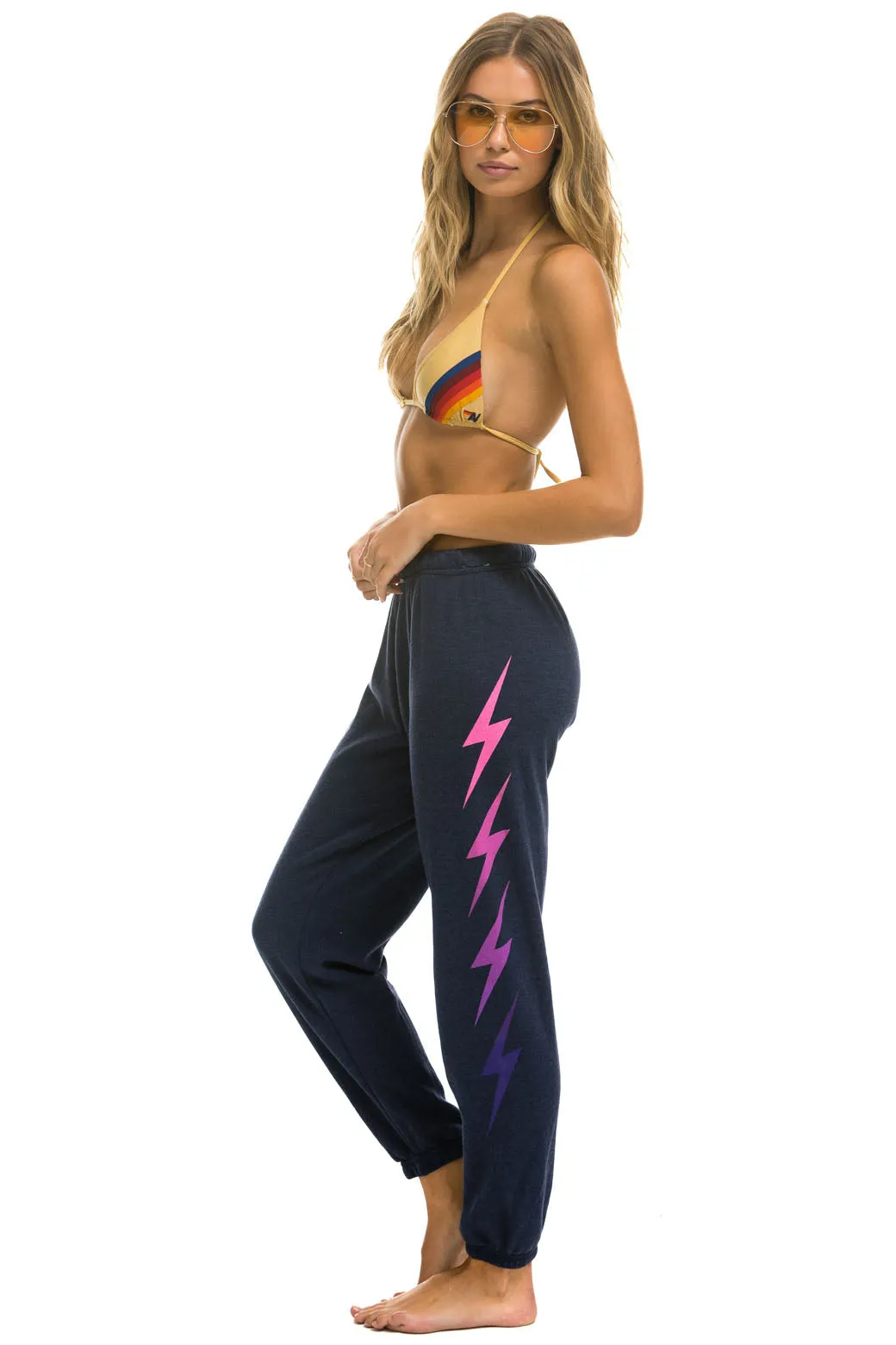 BOLT FADE 4 SWEATPANTS - NAVY // PINK PURPLE sold by Aviator Nation