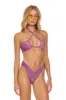 SPARKLE ST TROPEZ SCRUNCH CHEEKY BIKINI BOTTOMS - GRAPE sold by Aviator Nation
