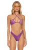 SPARKLE ST TROPEZ SCRUNCH CHEEKY BIKINI BOTTOMS - GRAPE sold by Aviator Nation