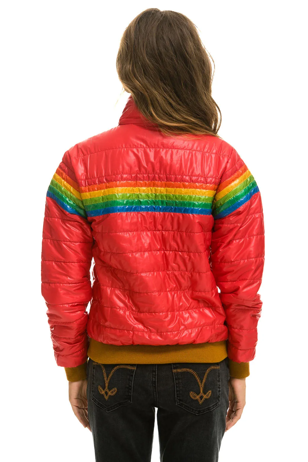 6 STRIPE JACKET - GLOSSY CHERRY sold by Aviator Nation product image thumbnail 3